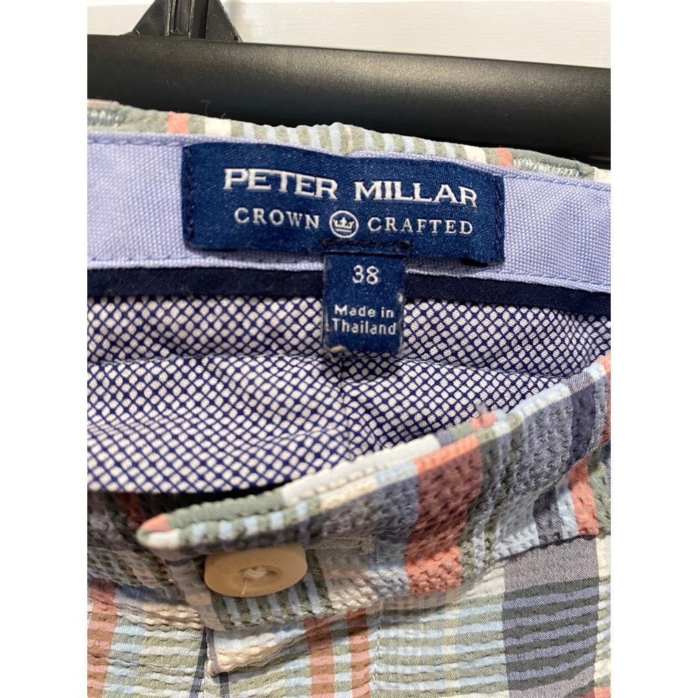 Peter Millar Crown Crafted Plaid Golf Shorts Mens Size 38 Seersucker Textured - Picture 4 of 8